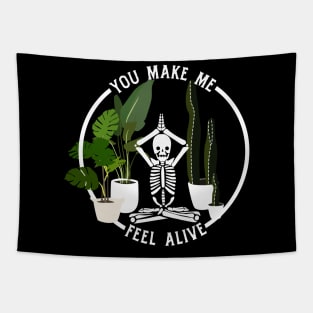 plants make me feel alive yoga version Tapestry