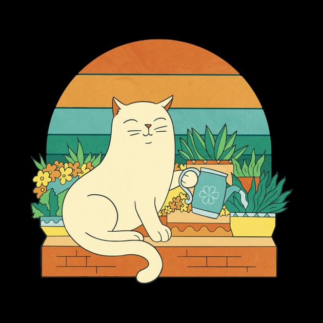 Cute cat watering plants by Picasso_design1995