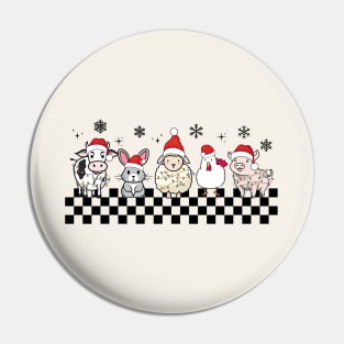 Christmas Farm Animals Pin