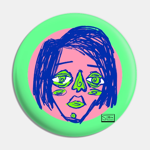 Watermelon sketchy face Pin by SL blu