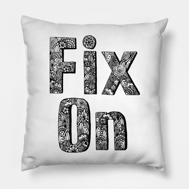 Mingi - Fix On Zentangle Pillow by TheHermitCrab