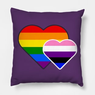 Gender Fluid Double Heart Pillow