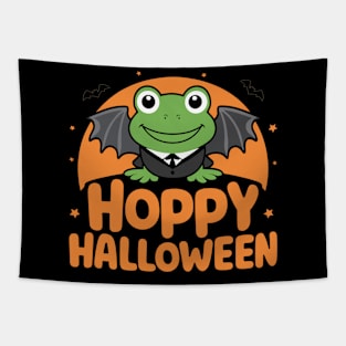 Hoppy Halloween | Batwing Frog Spooky Season Tapestry