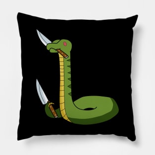 Double wielder , snake with knife! Pillow