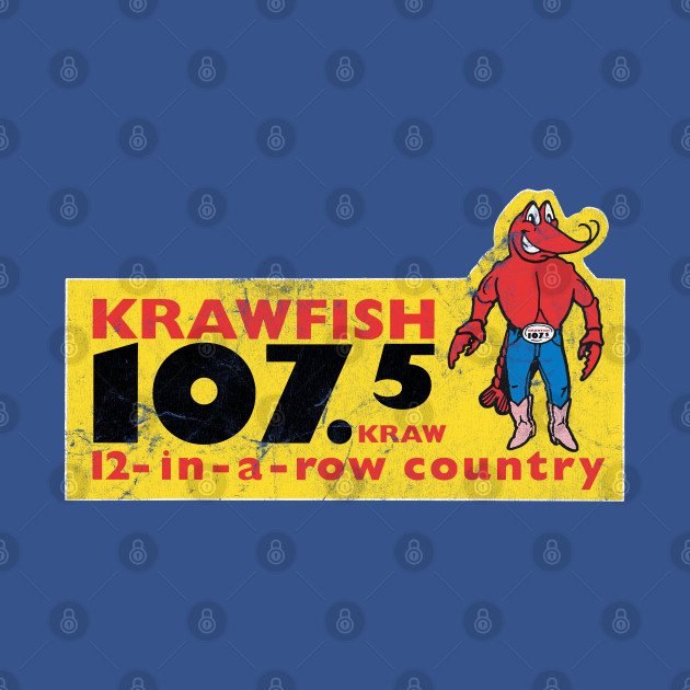 Discover Krawfish 107.5 Louisiana / Defunct 90s Radio Station - Radio Station - T-Shirt