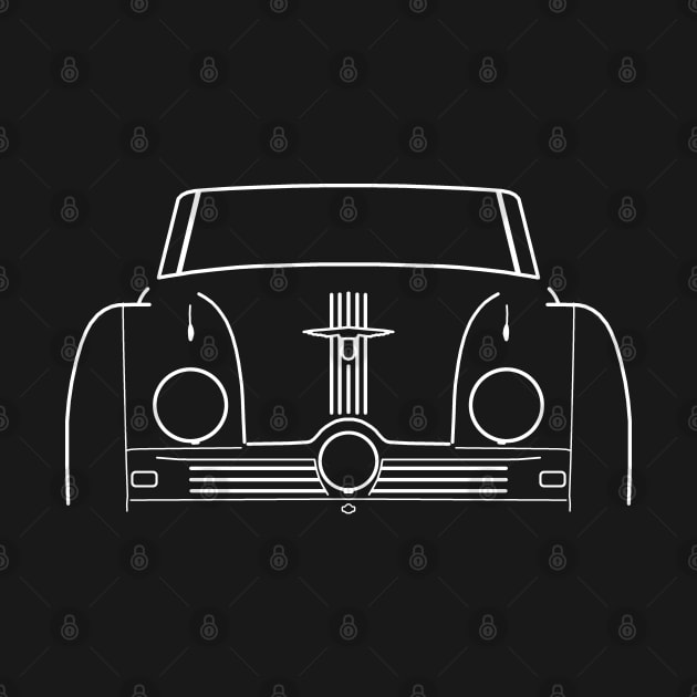 Austin A90 Atlantic classic 1940s British car white outline graphic by soitwouldseem