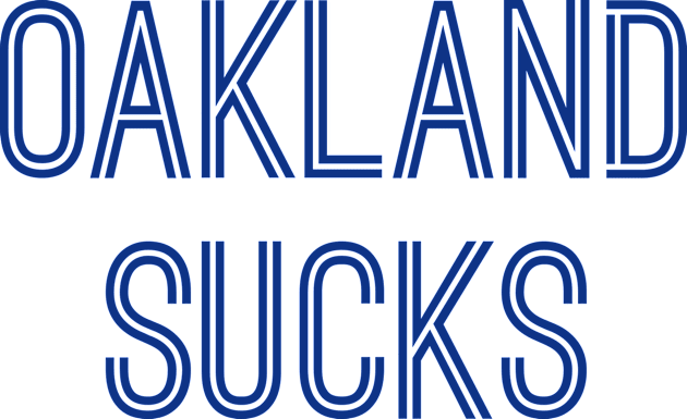 Oakland Sucks (Royal Text) Kids T-Shirt by caknuck