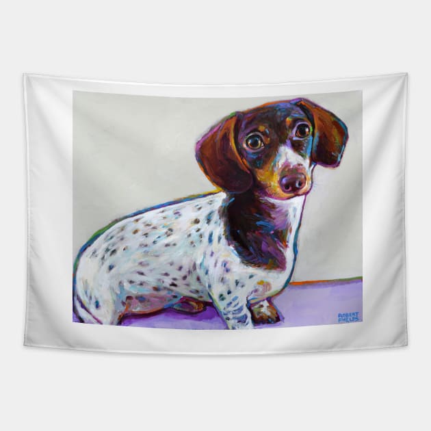 Buttercup the Adorable Dachshund by Robert Phelps Tapestry by RobertPhelpsArt