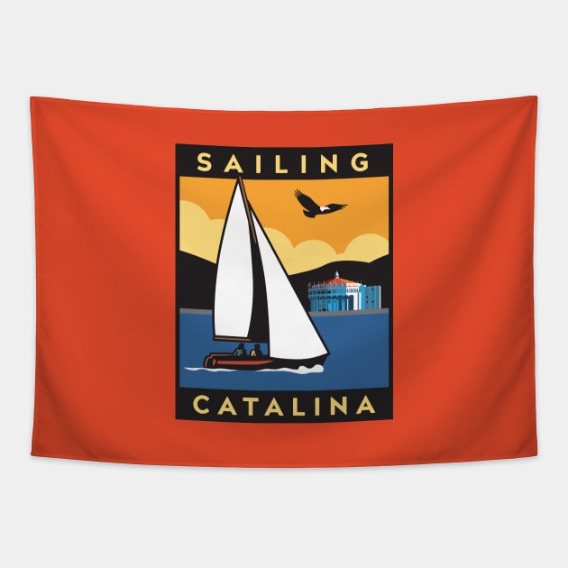 Sailing Catalina Tapestry by Retron