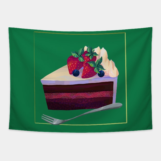 Strawberry Cake I Tapestry by banditotees