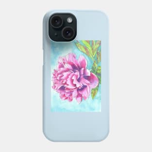 Pink Peony Rose painting Phone Case