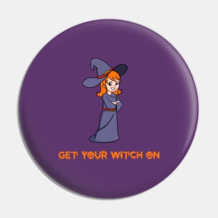 Halloween witch cartoon Pin