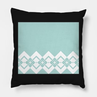 Geometric abstract - blue and white. Pillow