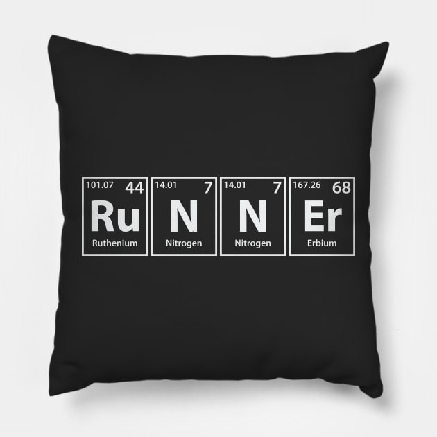 Runner (Ru-N-N-Er) Periodic Elements Spelling Pillow by cerebrands