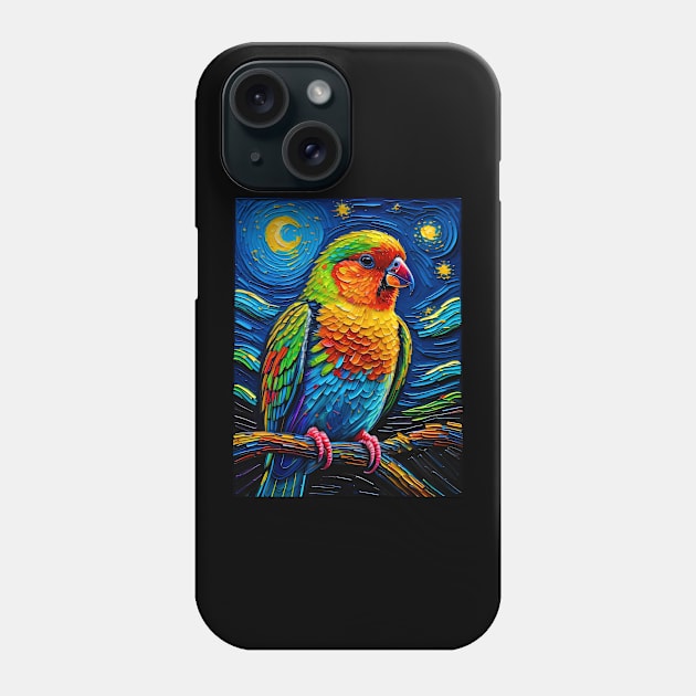 Lovebird in starry night Phone Case by FUN GOGH