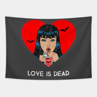 Love Is Dead Valentine's Day Vampire Tapestry