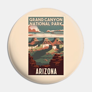 A Vintage Travel Art of the Grand Canyon National Park - Arizona - US Pin