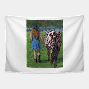 Cowgirl and Friend Tapestry