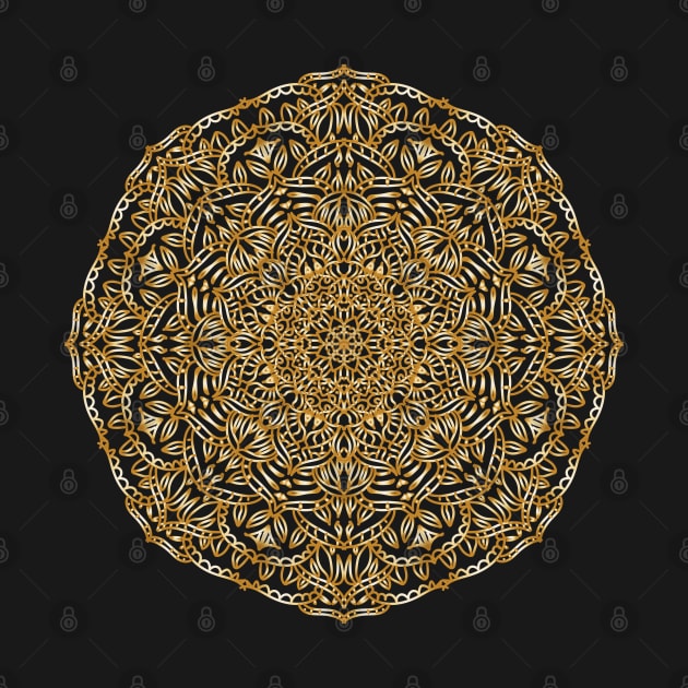 Gold Gradient Mandala by LozzieElizaDesigns