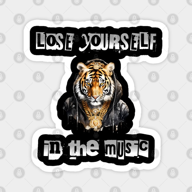 Lose yourself in the music tee Magnet by Steve