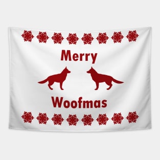 Merry Woofmas holiday design Tapestry