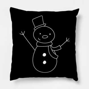 Snowman Drawing Pillow