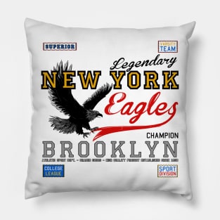 new york eagles sports graphic design Pillow