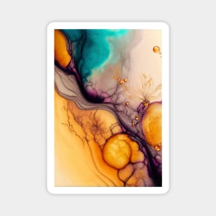 Orange Glam - Abstract Alcohol Ink Resin Art Magnet