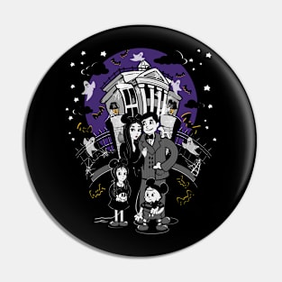 Spooky family at the Haunted House Ride Pin