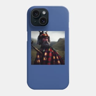 Scottish Highlander in Clan Tartan Phone Case