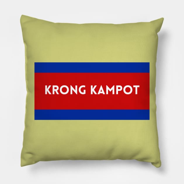 Krong Kampot City in Cambodian Flag Colors Pillow by aybe7elf