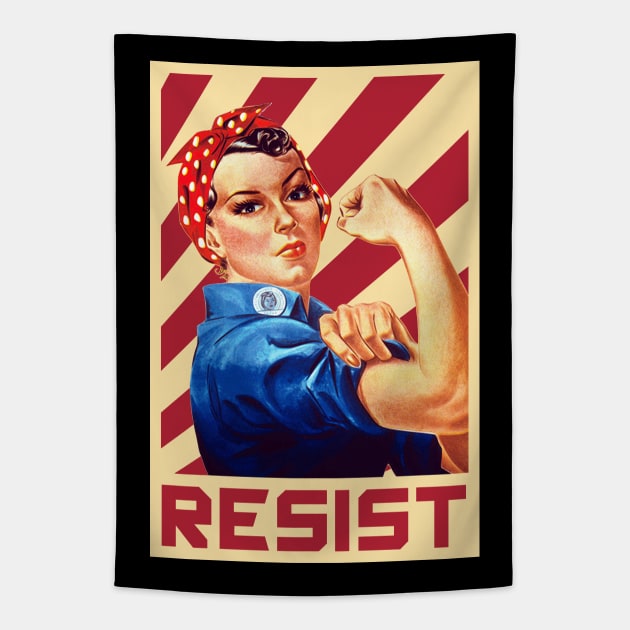 We Can Do It Rosie Resist Tapestry by Nerd_art