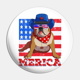 English Bulldog 4th Of July Pin