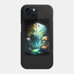 Magical Cavern Oasis Fantasy Illustration Phone Case