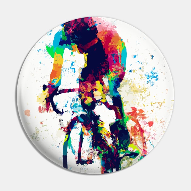 Racing Bike Cyclist Rainbow Pin by maxcode