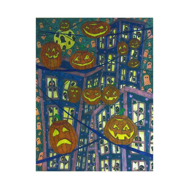 pumpkins on the wire by SETH BOND PERRY - SBP ART