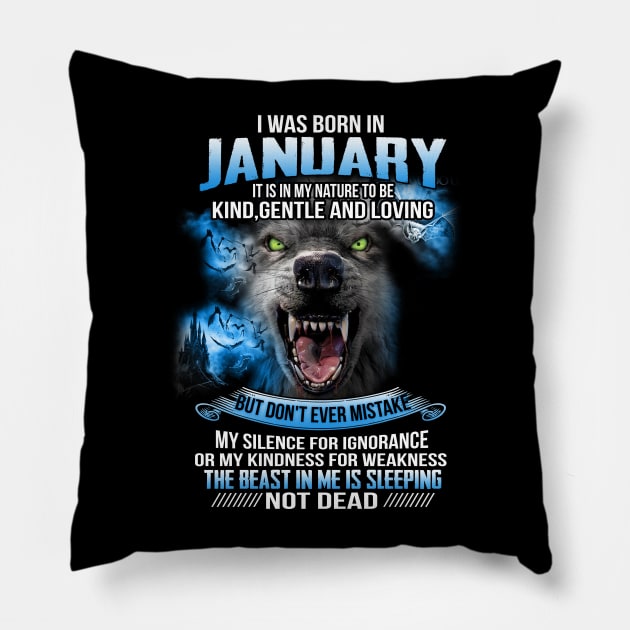 I Was Born In January Pillow by maexjackson