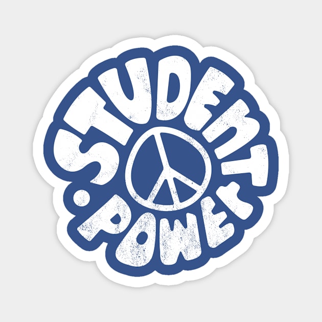 Vintage 1960's Peace Student Power (White) Magnet by From The Trail