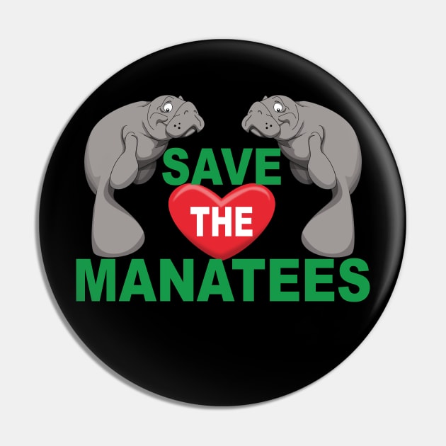 Save the Manatees Pin by Wickedcartoons