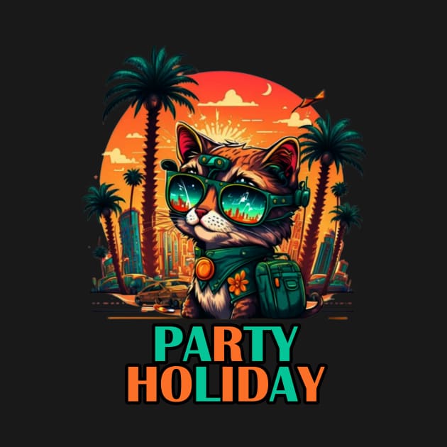 Holiday Party Cat by Artsimple247