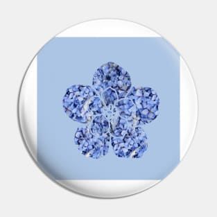 Blue Flowers Within a Blue Flower Pin