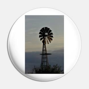 Kansas colorful Windmill at Sunset with cloud's. Pin