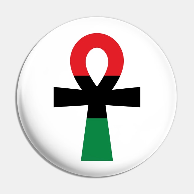 Red, Black & Green Ankh Pin by forgottentongues