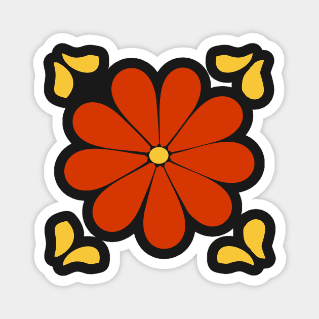 Talavera Red Daisy Magnet by jgeiger714