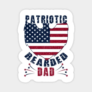 Patriotic Bearded Dad 4th of July Dad Patriotic Grunge Magnet