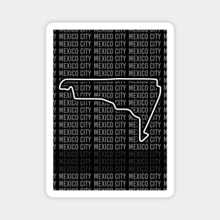 Mexico City - F1 Circuit - Black and White Magnet