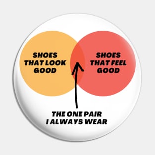 Venn Diagram Shoes That look good - Shoes that feel good - The one pair I always wear Pin