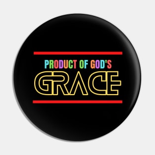 Product Of God's Grace | Christian Typography Pin