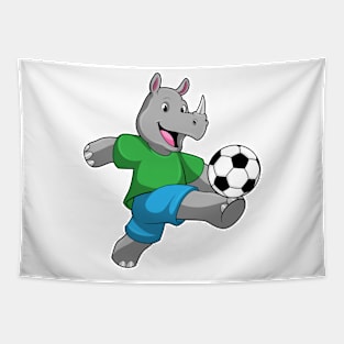 Rhino as Soccer player with Soccer Tapestry