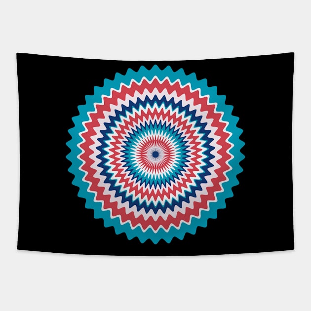 Retro Hippie Radial Tapestry by n23tees